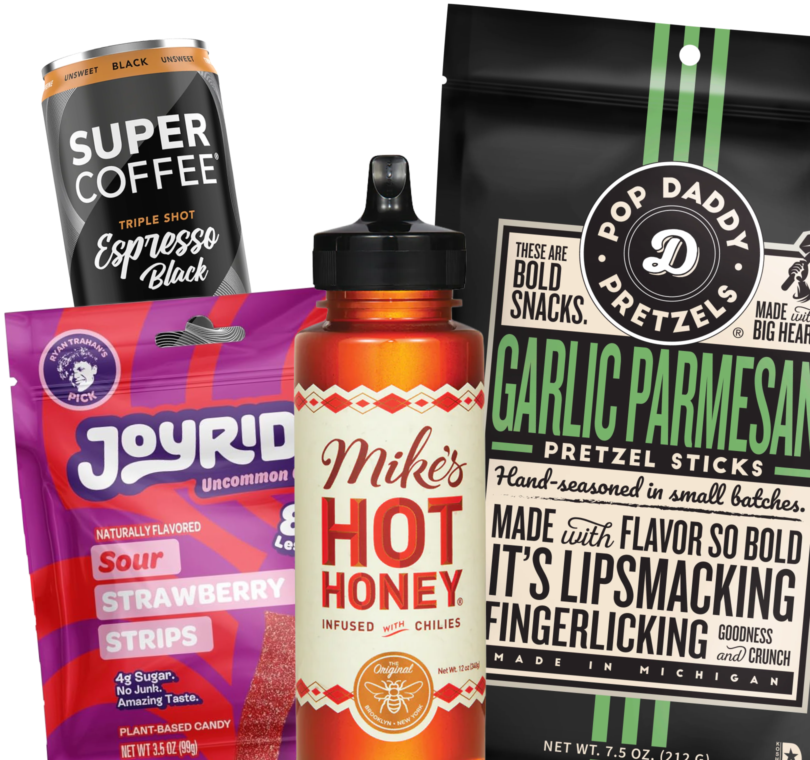 A mix of partner snack products