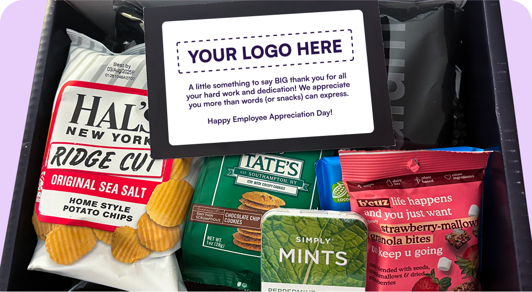 Custom welcome note inside a gift box