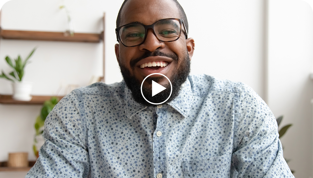 Recipient watching a video message